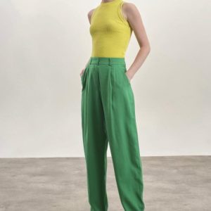 Yüksek Bel Palazzo Kumaş Pantolon